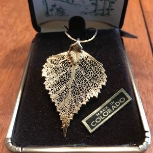 Colorado Gold Jewelry Unique Aspen Leaf Necklace